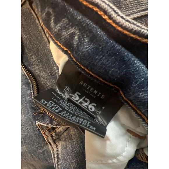 Artemis Vintage Jeans Womens 5/26 Relaxed Boot Cut Med Wash Fade Stretch Slit - Picture 6 of 8